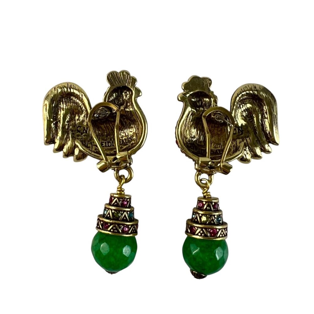 Heidi Daus Statement Rule The Roost Multicolor Crystal Beaded Drop Earrings - Picture 3 of 8